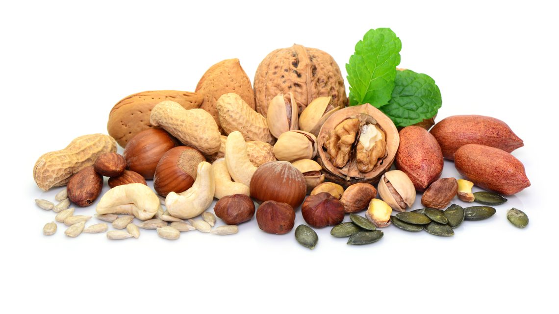 Nüsse, Hülsenfrüchte und Samen